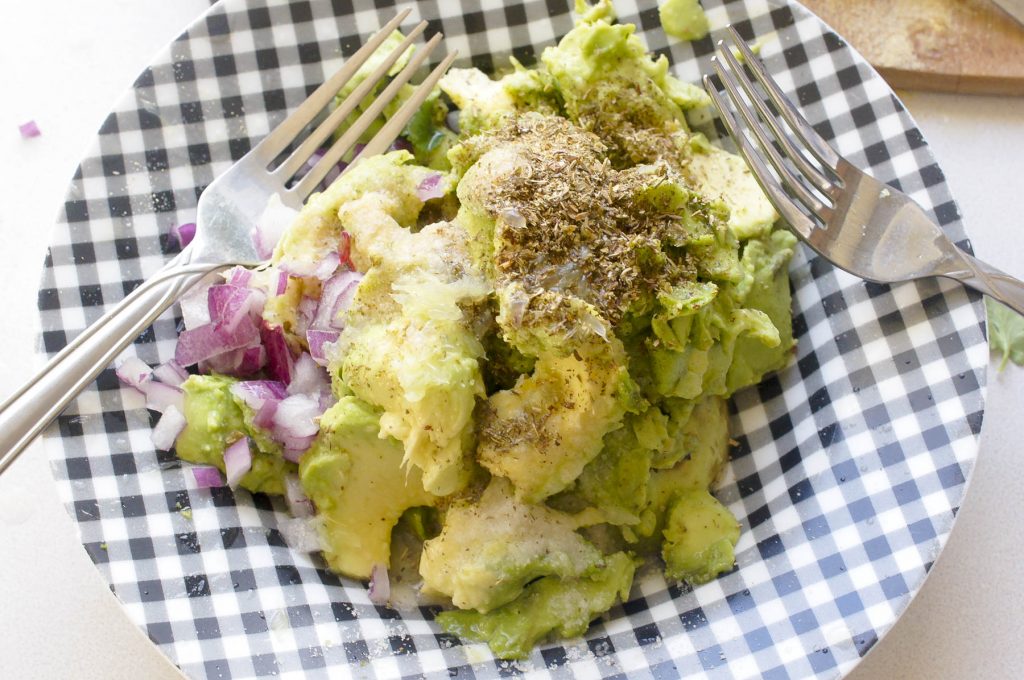 Two forks to smash lime lovin' guacamole AIP Paleo, AI Keto