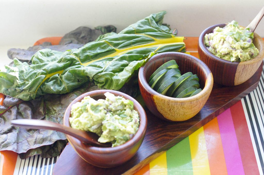 Tray of guac and veggies